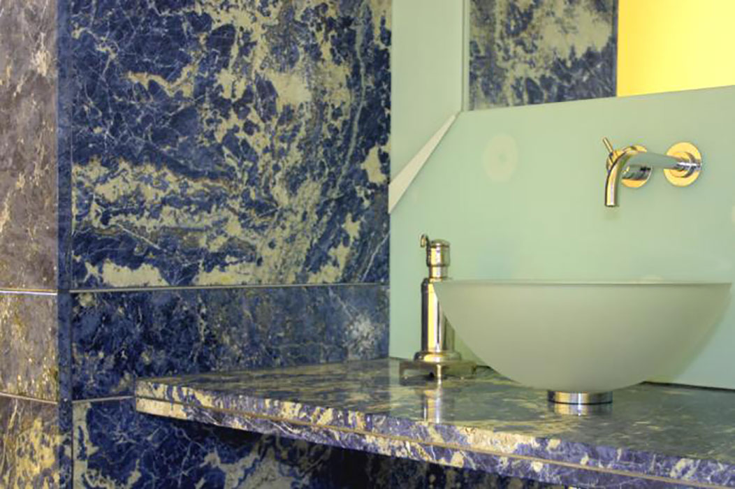 Blue Bathroom Counter Sample